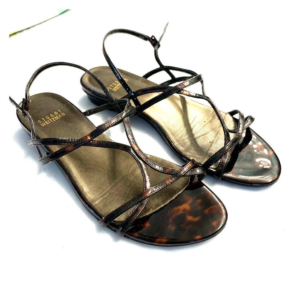Stuart Weizman sandals tortoise shell, size 7.5